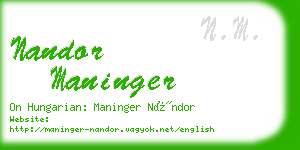 nandor maninger business card